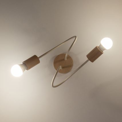 Lampa sufitowa OXFORD 2xE27/15W/230V sosna/kremowa