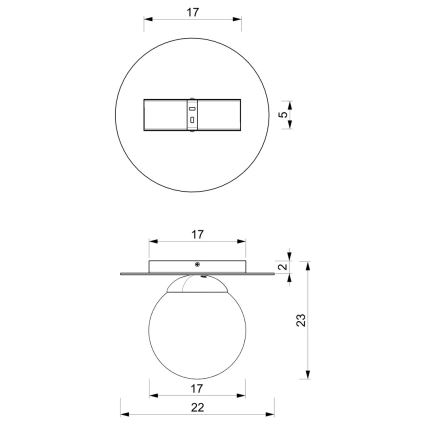 Lampa sufitowa PLATO 1xE14/40W/230V d. 22 cm