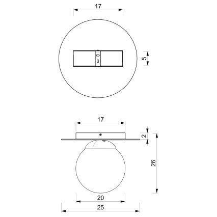 Lampa sufitowa PLATO 1xE14/40W/230V śr. 25 cm