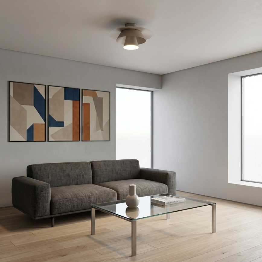 Lampa sufitowa PLATO 1xE27/15W/230V śr. 32 cm beżowa