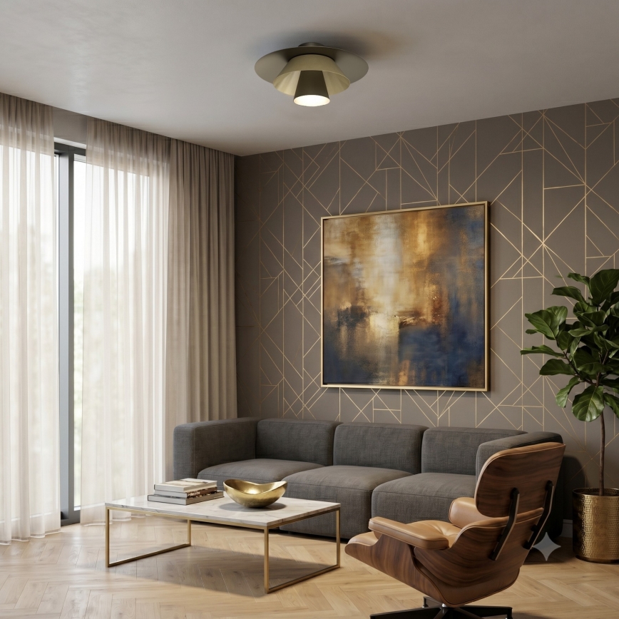 Lampa sufitowa PLATO 1xE27/15W/230V śr. 32 cm brązowa