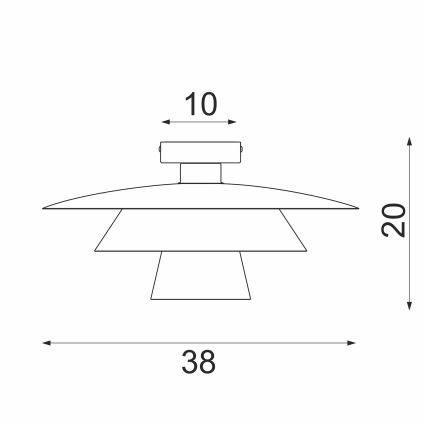 Lampa sufitowa PLATO 1xE27/15W/230V śr. 32 cm czarna