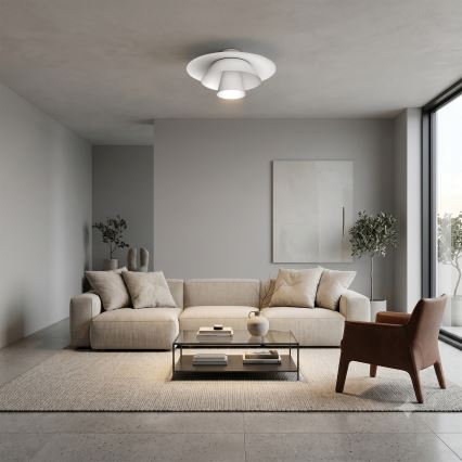 Lampa sufitowa PLATO 1xE27/15W/230V Ø 32 cm biała