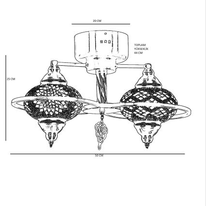 Lampa sufitowa przysufitowa YENI 1xE27/40W/230V brązowa