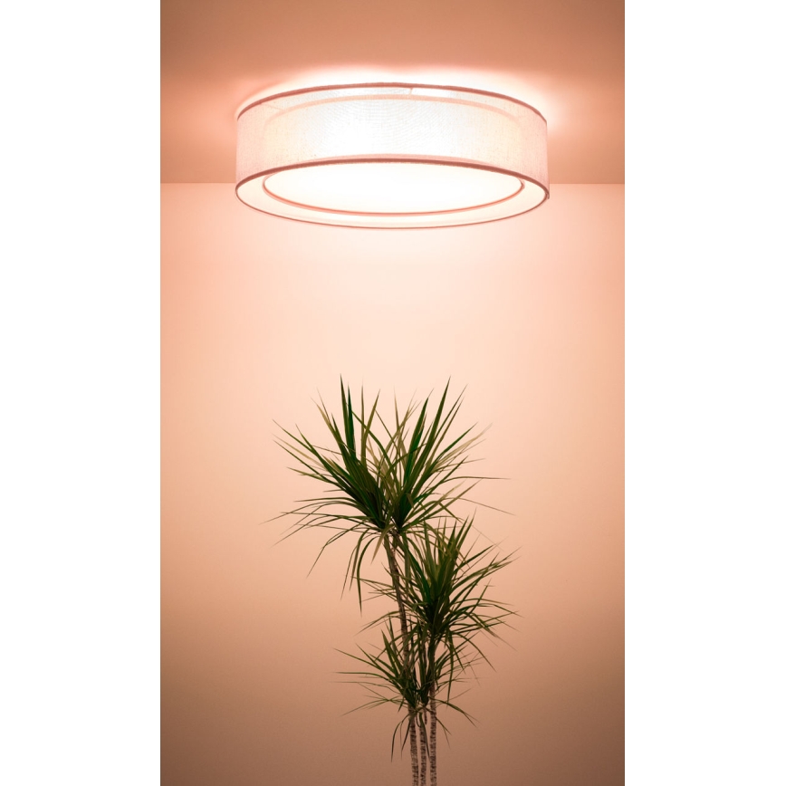Lampa sufitowa PURO 2x E27/40W/230V, średnica 50 cm, różowa