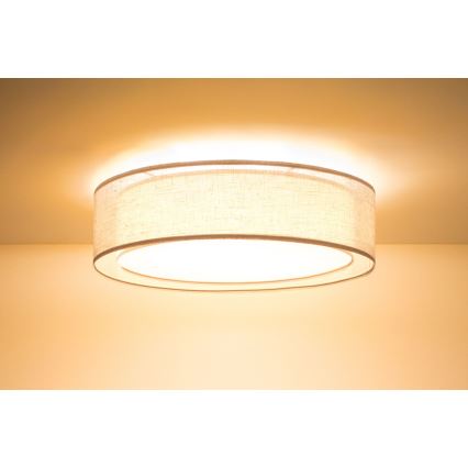 Lampa sufitowa PURO 2xE27/40W/230V śr. 60 cm beżowa