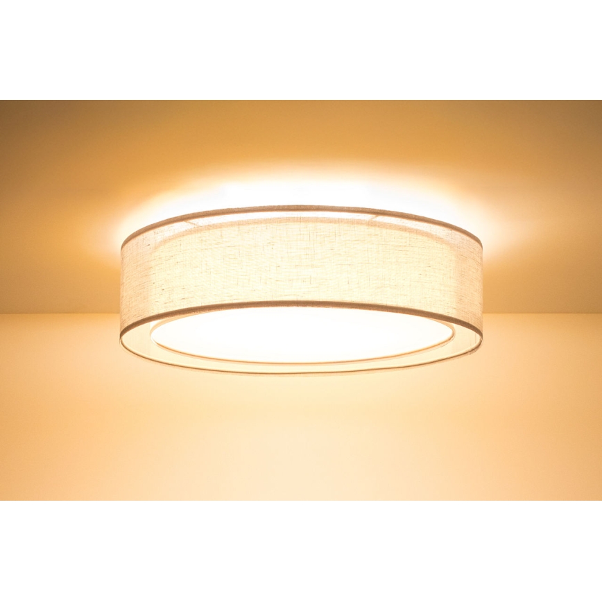 Lampa sufitowa PURO 2xE27/40W/230V śr. 60 cm beżowa