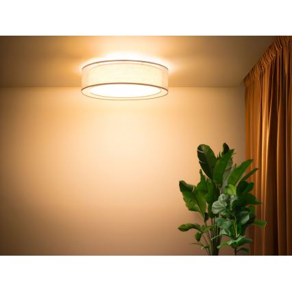 Lampa sufitowa PURO 2xE27/40W/230V śr. 60 cm beżowa