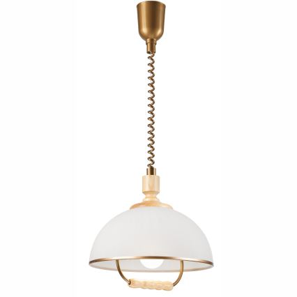 Lampa sufitowa z regulacją wysokości RAMONA 1xE27/60W/230V beżowa/jasnobrązowa/sosna