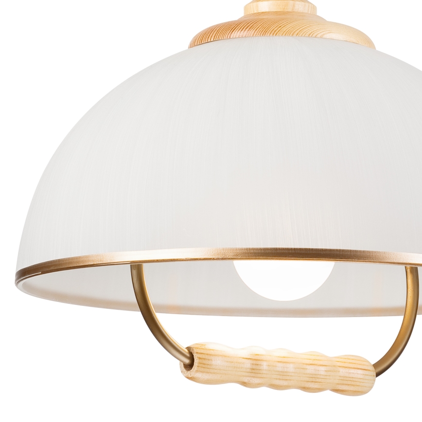 Lampa sufitowa z regulacją wysokości RAMONA 1xE27/60W/230V beżowa/jasnobrązowa/sosna