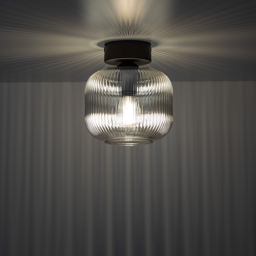 Lampa sufitowa SALVIA 1xE14/10W/230V Ø 15 cm brązowa/przydymiona