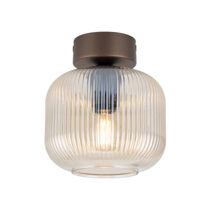 Lampa sufitowa SALVIA 1xE14/10W/230V Ø 15 cm brązowa/przydymiona