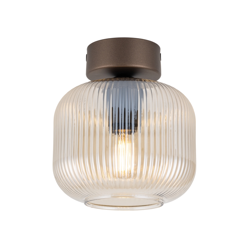 Lampa sufitowa SALVIA 1xE14/10W/230V Ø 15 cm brązowa/przydymiona