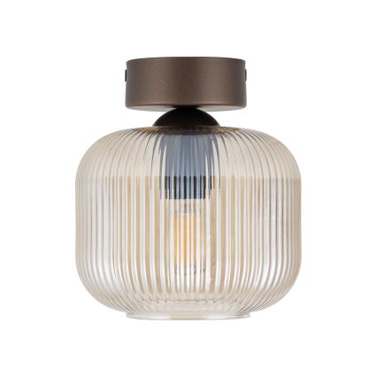 Lampa sufitowa SALVIA 1xE14/10W/230V Ø 15 cm brązowa/przydymiona