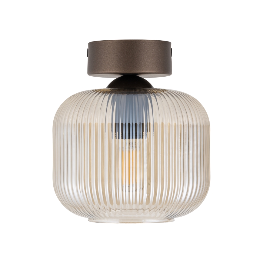 Lampa sufitowa SALVIA 1xE14/10W/230V Ø 15 cm brązowa/przydymiona