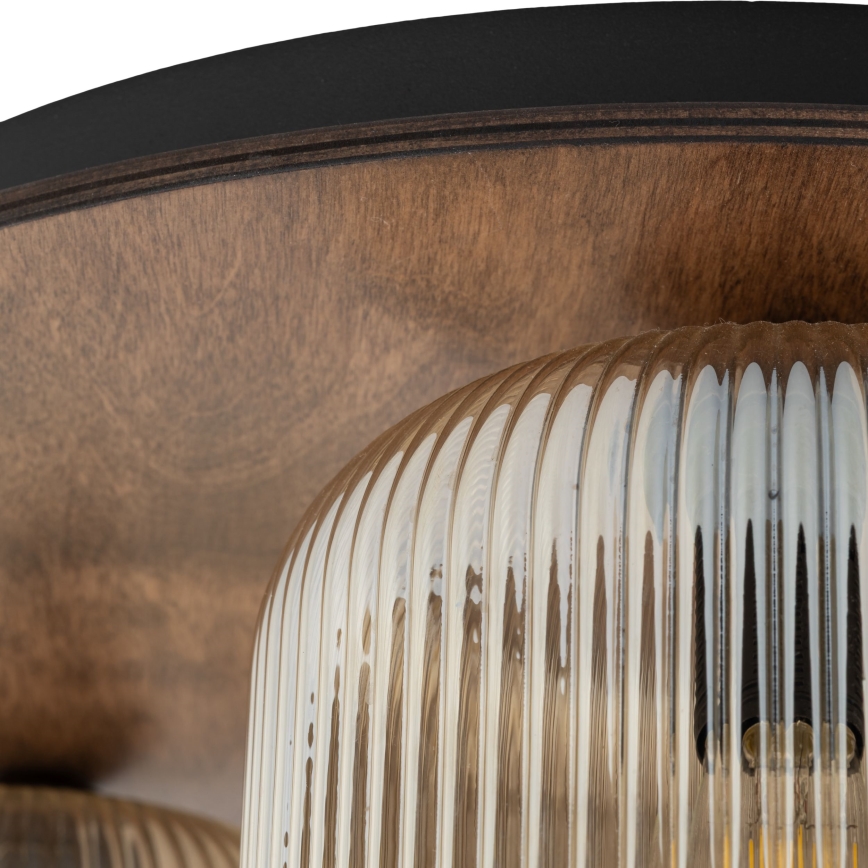 Lampa sufitowa SALVIA 3xE14/10W/230V śr. 40 cm brązowa/dymno-brązowa