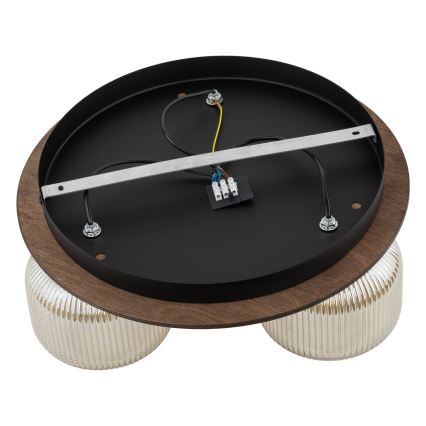 Lampa sufitowa SALVIA 3xE14/10W/230V śr. 40 cm brązowa/dymno-brązowa