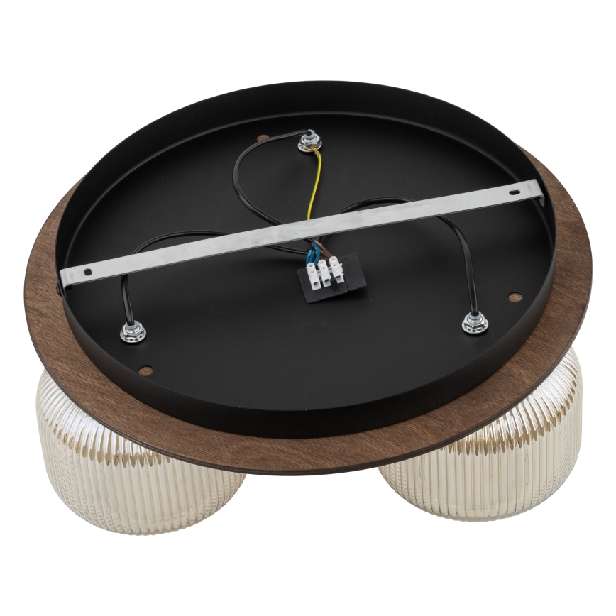 Lampa sufitowa SALVIA 3xE14/10W/230V śr. 40 cm brązowa/dymno-brązowa
