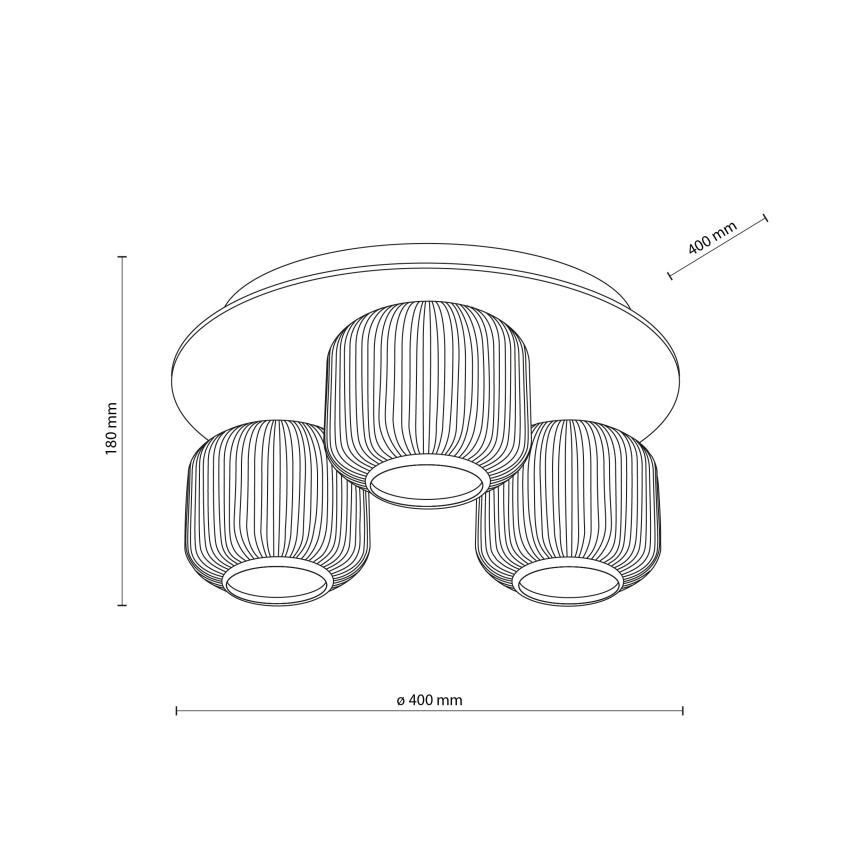 Lampa sufitowa SALVIA 3xE14/10W/230V śr. 40 cm brązowa/dymno-brązowa