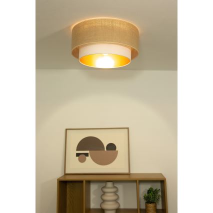 Lampa sufitowa SARTA 1xE27/60W/230V śr. 45 cm biały/juta