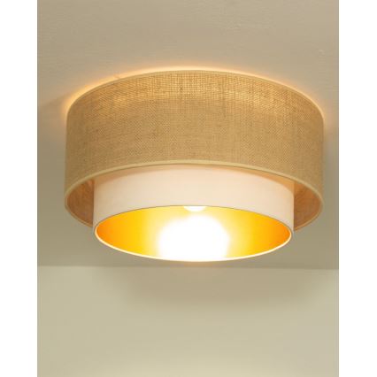 Lampa sufitowa SARTA 1xE27/60W/230V śr. 45 cm biały/juta