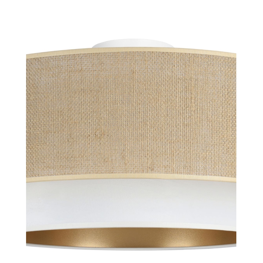 Lampa sufitowa SARTA 1xE27/60W/230V śr. 45 cm biały/juta