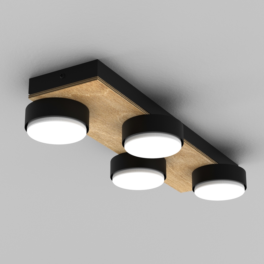 Lampa sufitowa SEMA 4xGX53/15W/230V czarny/brązowy/dąb