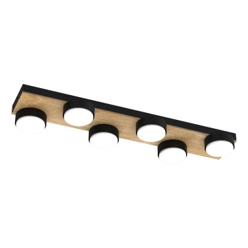 Lampa sufitowa SEMA 6xGX53/15W/230V czarny/brązowy/dąb