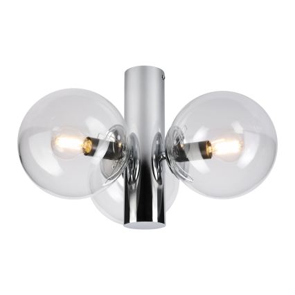 Lampa sufitowa SFERIO 3xE14/5W/230V błyszczący chrom/przezroczyste szkło