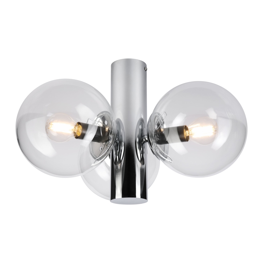 Lampa sufitowa SFERIO 3xE14/5W/230V błyszczący chrom/przezroczyste szkło