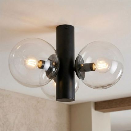 Lampa sufitowa SFERIO 3xE14/5W/230V czarna/przezroczysta