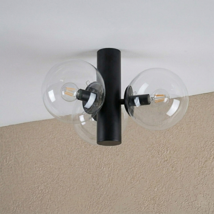 Lampa sufitowa SFERIO 3xE14/5W/230V czarna/przezroczysta