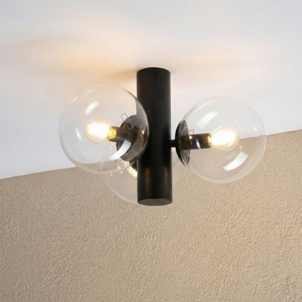 Lampa sufitowa SFERIO 3xE14/5W/230V czarna/przezroczysta