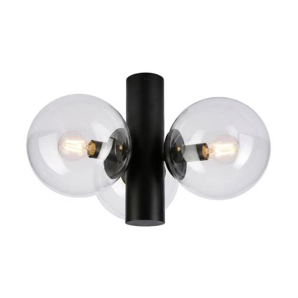 Lampa sufitowa SFERIO 3xE14/5W/230V czarna/przezroczysta