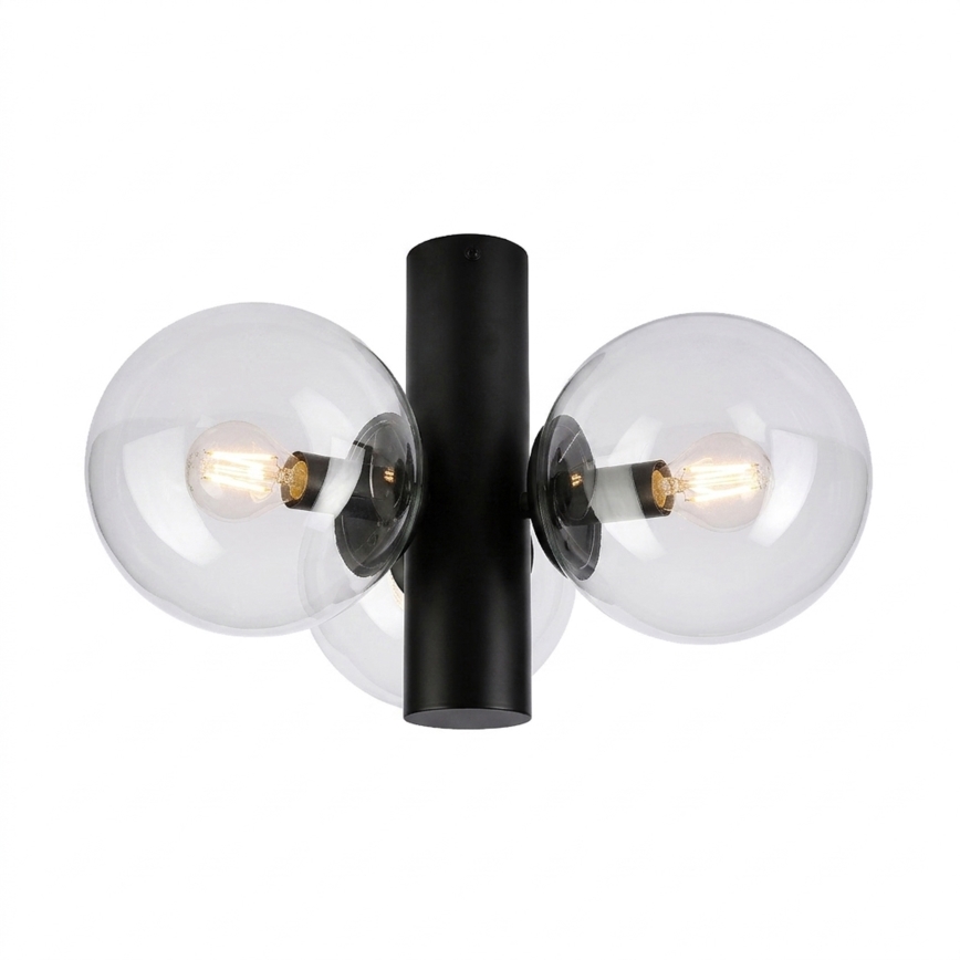 Lampa sufitowa SFERIO 3xE14/5W/230V czarna/przezroczysta