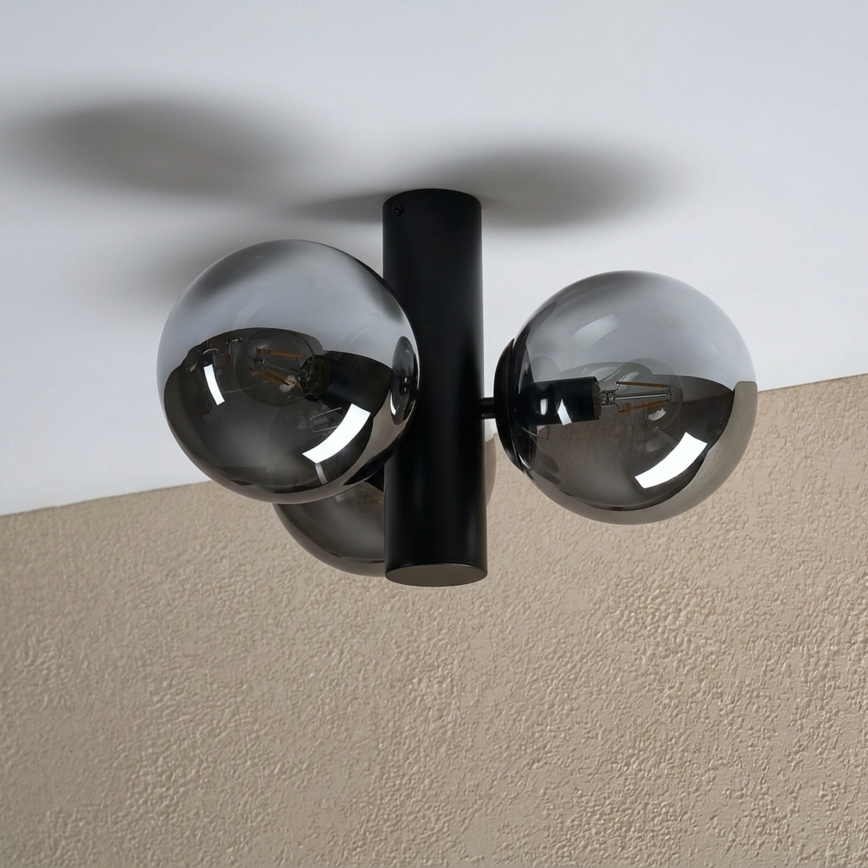 Lampa sufitowa SFERIO 3xE14/5W/230V czarna/przydymiona