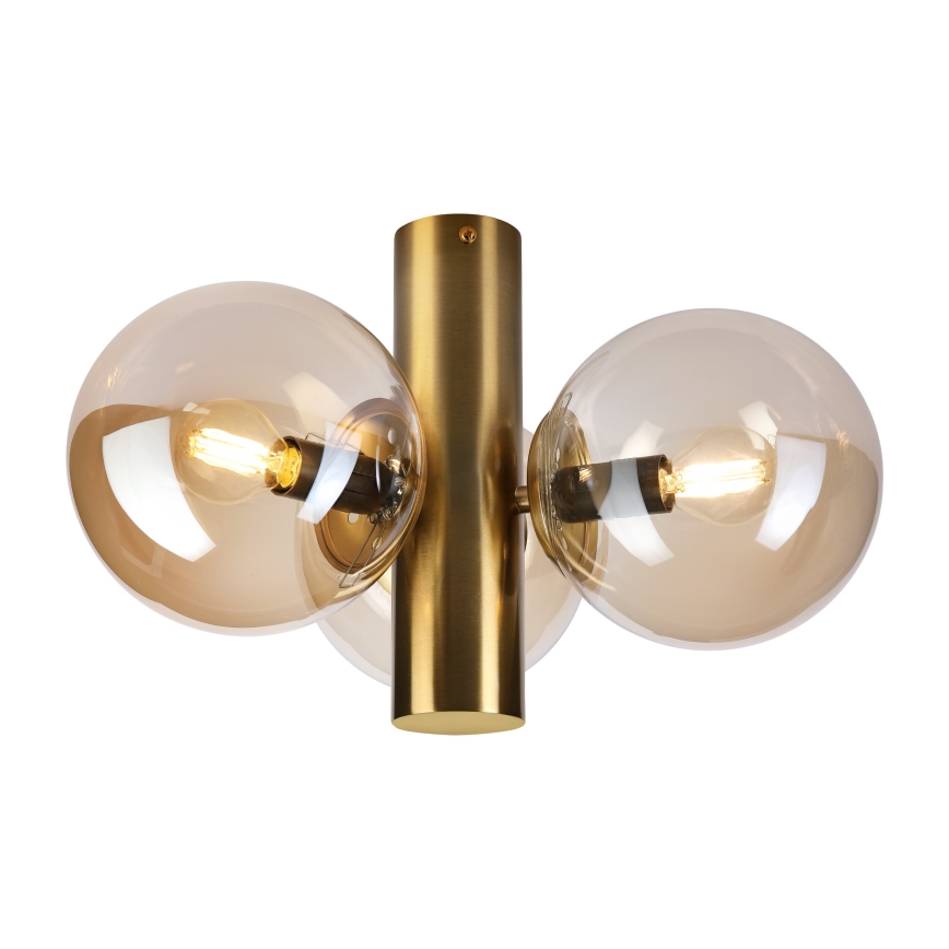 Lampa sufitowa SFERIO 3xE14/5W/230V mosiądz/przydymiony beż