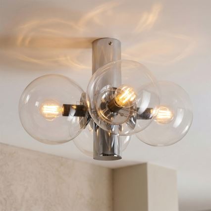 Lampa sufitowa SFERIO 4xE14/5W/230V, błyszczący chrom z przezroczystymi kloszami