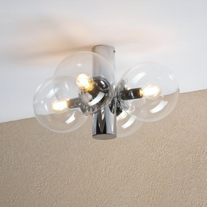 Lampa sufitowa SFERIO 4xE14/5W/230V, błyszczący chrom z przezroczystymi kloszami