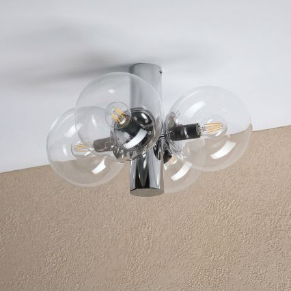 Lampa sufitowa SFERIO 4xE14/5W/230V, błyszczący chrom z przezroczystymi kloszami