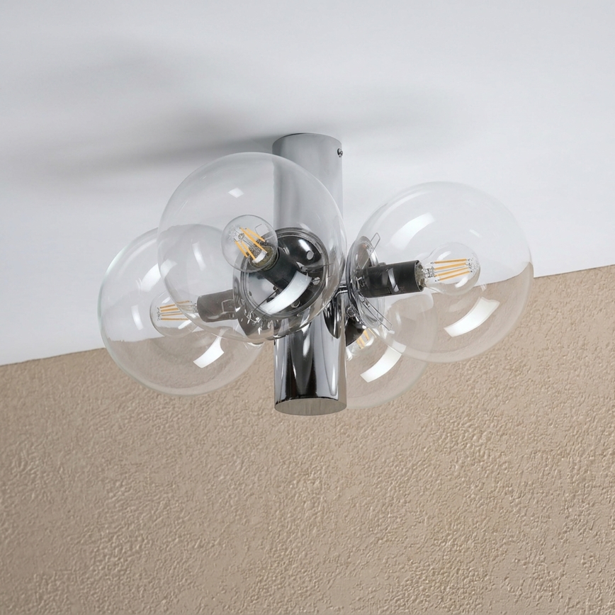 Lampa sufitowa SFERIO 4xE14/5W/230V, błyszczący chrom z przezroczystymi kloszami
