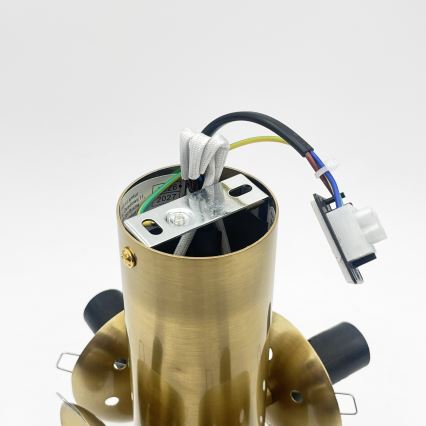 Lampa sufitowa SFERIO 4xE14/5W/230V mosiądz/dymny beż