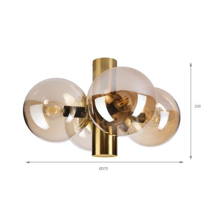 Lampa sufitowa SFERIO 4xE14/5W/230V mosiądz/dymny beż
