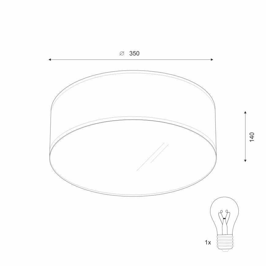 Lampa sufitowa SIRJA 1xE27/60W/230V śr. 35 cm kremowa