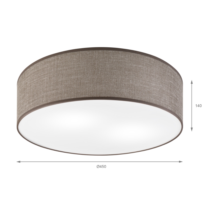 Lampa sufitowa SIRJA, 2x E27/15W/230V, średnica 45 cm, brązowa