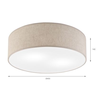Lampa sufitowa SIRJA 2xE27/15W/230V śr. 45 cm beżowa