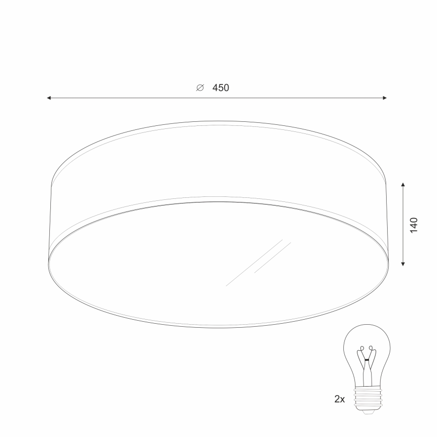 Lampa sufitowa SIRJA 2xE27/15W/230V śr. 45 cm kremowa