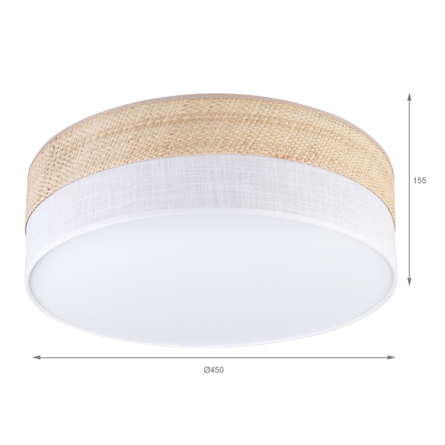 Lampa sufitowa SIRJA BOHO 2xE27/15W/230V śr. 45 cm beżowa/biała