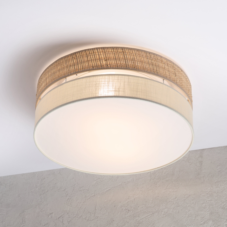 Lampa sufitowa SIRJA BOHO 2xE27/15W/230V śr. 45 cm beżowa/kremowa