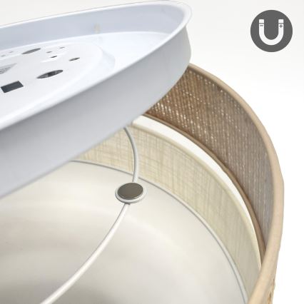 Lampa sufitowa SIRJA BOHO 2xE27/15W/230V śr. 45 cm beżowa/kremowa